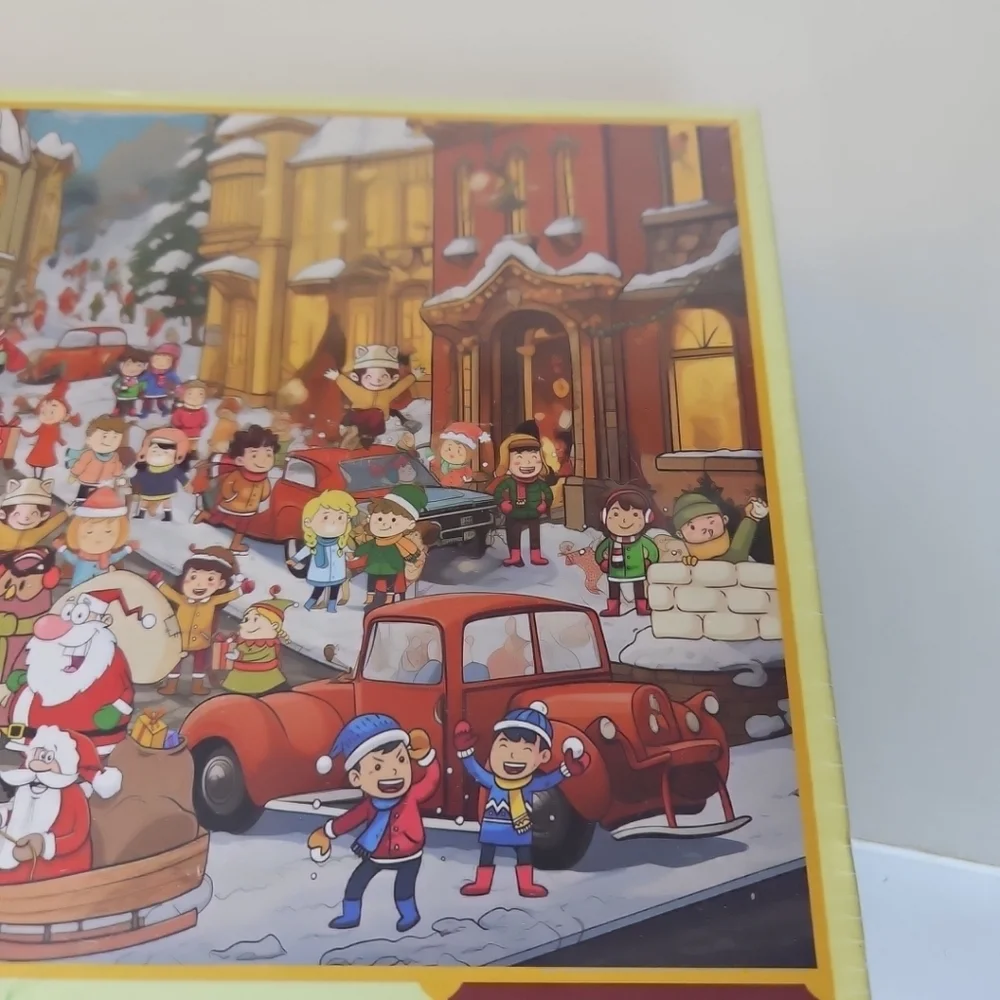 Festive Advent Calendar Jigsaw Puzzle - Vibrant Holiday Scene